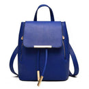 Women Leather Backpack With Metal Plate Detailing AExp