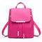 Women Leather Backpack With Metal Plate Detailing AExp