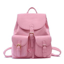 Women Leather Embossed Travel Backpack With Multi Pockets-Deep pink-JadeMoghul Inc.
