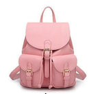 Women Leather Embossed Travel Backpack With Multi Pockets-Pink-JadeMoghul Inc.