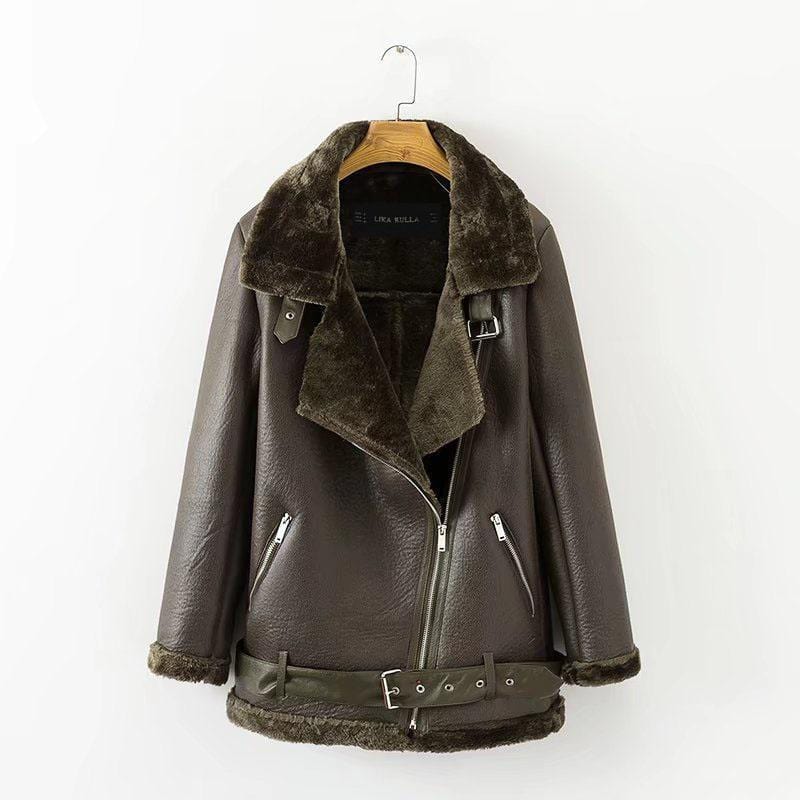 Women Leather Winter Jacket-Black-S-JadeMoghul Inc.