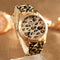Women Leopard Pattern Silicone Jelly Strap Wrist Watch-Gold-JadeMoghul Inc.