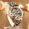 Women Leopard Pattern Silicone Jelly Strap Wrist Watch-White-JadeMoghul Inc.
