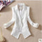 Women Light weight Candy color Blazer jacket With Lace Detailing-white-S-JadeMoghul Inc.