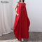 Women Linen Maxi Sleeveless Summer Dress-Red-S-JadeMoghul Inc.