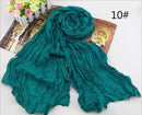Women Long Cotton Crush Scarf In Solid Colors-10-JadeMoghul Inc.