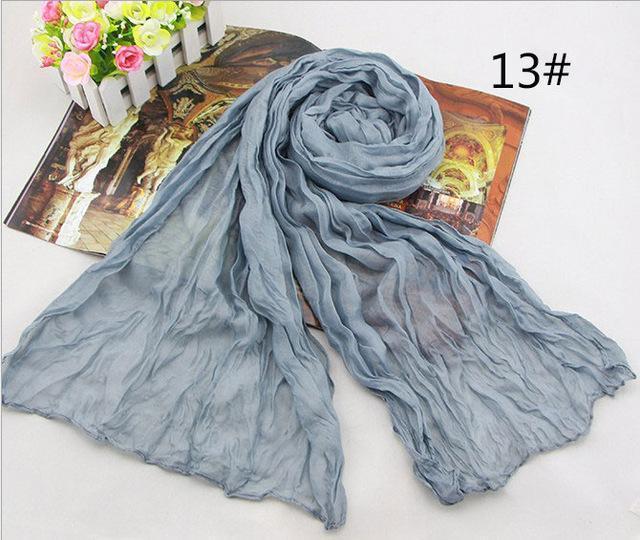 Women Long Cotton Crush Scarf In Solid Colors-13-JadeMoghul Inc.