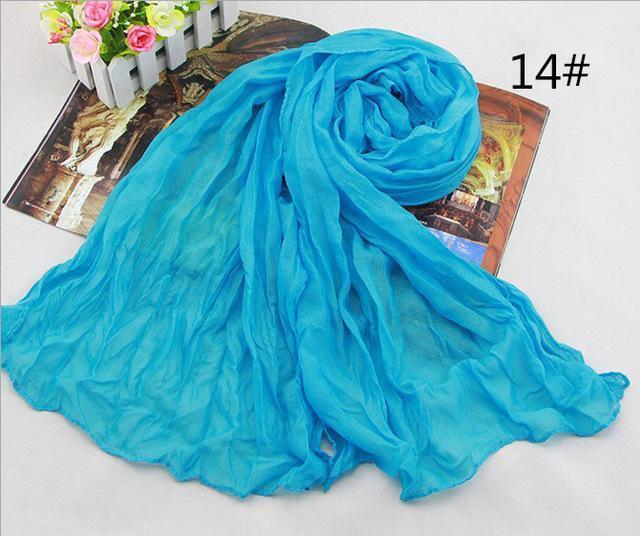 Women Long Cotton Crush Scarf In Solid Colors-14-JadeMoghul Inc.