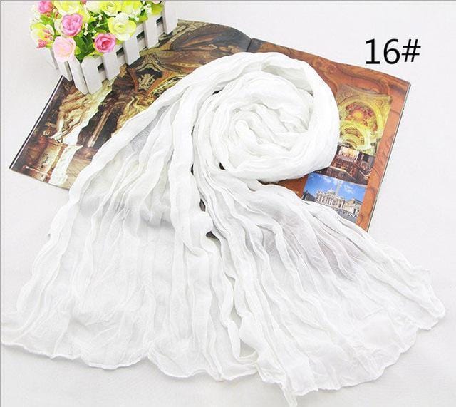 Women Long Cotton Crush Scarf In Solid Colors-16-JadeMoghul Inc.
