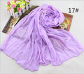 Women Long Cotton Crush Scarf In Solid Colors-17-JadeMoghul Inc.