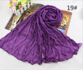 Women Long Cotton Crush Scarf In Solid Colors-19-JadeMoghul Inc.
