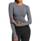 Women Long Sleeve Running Shirts Sexy Exposed Navel Yoga T-shirts Solid Sports Shirts Quick Dry Fitness Gym Crop Tops Sport Wear JadeMoghul Inc. 