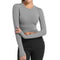 Women Long Sleeve Running Shirts Sexy Exposed Navel Yoga T-shirts Solid Sports Shirts Quick Dry Fitness Gym Crop Tops Sport Wear JadeMoghul Inc. 