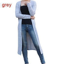 Women Long Slit side Cardigan Sweater-gray-One Size-JadeMoghul Inc.