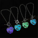 Women Luminous Glow in Dark Heart Shaped Pendant Bracelet-Blue-JadeMoghul Inc.