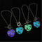 Women Luminous Glow in Dark Heart Shaped Pendant Bracelet-Blue-JadeMoghul Inc.