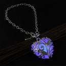 Women Luminous Glow in Dark Heart Shaped Pendant Bracelet-Purple-JadeMoghul Inc.