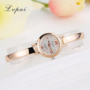 Women Luxury Dress Wear Bracelet Wrist Watch-Rose Gold White 3-JadeMoghul Inc.