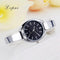 Women Luxury Dress Wear Bracelet Wrist Watch-Silver Black 1-JadeMoghul Inc.