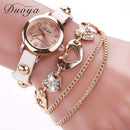 Women Luxury Rose Gold Heart Leather Wristwatches