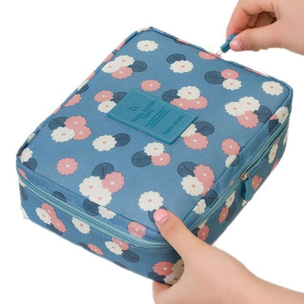 Women Makeup bag Cosmetic bag Case Make Up Organizer Toiletry Storage Neceser Rushed Floral Nylon Zipper New Travel Wash pouch AExp