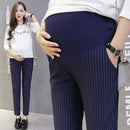 Women Maternity Cotton Striped Pants-Blue-M-JadeMoghul Inc.