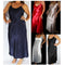 Women Maxi Silk Night Gown In Solid Colors-Black-XXXL-JadeMoghul Inc.