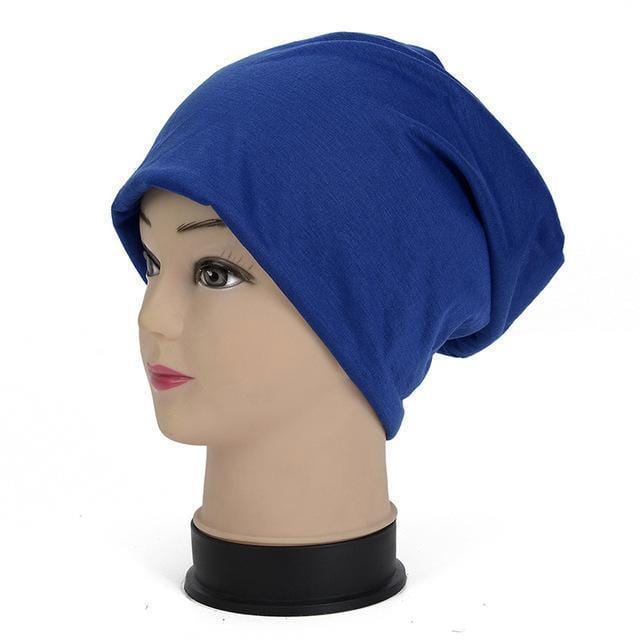 Women / Men Unisex Cotton Blend Slouch Beanie/ Hat-Blue-JadeMoghul Inc.