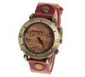 Women Musical Note Vintage Look Heavy Dial Wrist Watch-Red-JadeMoghul Inc.