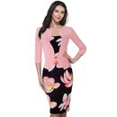 Women One-piece Faux Jacket Elegant Work Dress-Light Pink-XXXL-JadeMoghul Inc.