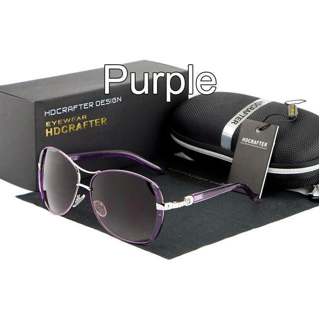 Women Oval Shaped Colored Metal frame Sunglasses With 100% UV 400 Protection-Purple-China-JadeMoghul Inc.