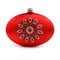 Women Oval Shaped Metal Evening Clutch With Statement Rhinestone Brooch Detailing-Red-JadeMoghul Inc.