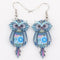 Women Owl Design Colorful Drop Earrings-Blue-JadeMoghul Inc.