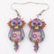 Women Owl Design Colorful Drop Earrings-Multicolor-JadeMoghul Inc.