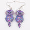 Women Owl Design Colorful Drop Earrings-Purple-JadeMoghul Inc.