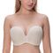 Women Padded Push Up Great Support Lace Strapless Bra-Ivory02-A-34-JadeMoghul Inc.