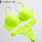 Women Padded Seamless Push Up Bra And Lace Panties Set-Black-75C-JadeMoghul Inc.