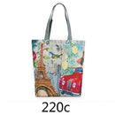Women Paris Theme Cotton Canvas Tote Bag-220c-JadeMoghul Inc.