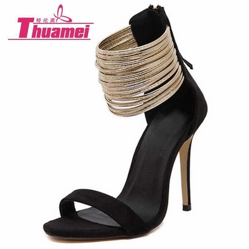 Women party Wear 4 Inch Stilettos With Metal Ring Detailing-Apricot-5-JadeMoghul Inc.