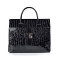 Women Patent Leather hand Bag With Bow Detailing-Black-China-JadeMoghul Inc.