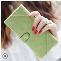 Women Patent Leather Wallet With Metal Chain Tassel Detailing-772 apple green-JadeMoghul Inc.