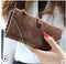 Women Patent Leather Wallet With Metal Chain Tassel Detailing-772 coffee-JadeMoghul Inc.