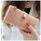 Women Patent Leather Wallet With Metal Chain Tassel Detailing-772 pink-JadeMoghul Inc.