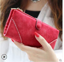 Women Patent Leather Wallet With Metal Chain Tassel Detailing-772 red-JadeMoghul Inc.