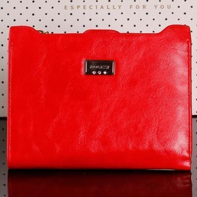 Women Patent Leather Wallet With Zipper Coin Pocket-Middle Size Red 839-JadeMoghul Inc.