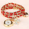 Women Pearls Crystal And Charm Luxury Bracelet Quartz Watch-Red 1-JadeMoghul Inc.