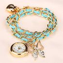 Women Pearls Crystal And Charm Luxury Bracelet Quartz Watch-Sky Blue 1-JadeMoghul Inc.
