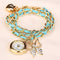 Women Pearls Crystal And Charm Luxury Bracelet Quartz Watch-Sky Blue 1-JadeMoghul Inc.