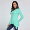 Women Peplum Waist Solid color Assymmetrical Shirt Top-Blue Long Sleeve-S-JadeMoghul Inc.