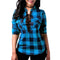 Women Plaid Shirts 2018 Spring Long Sleeve Blouses Shirt Office Lady Cotton Lace up Shirt Tunic Casual Tops Plus Size Blusas-Blue-S-JadeMoghul Inc.
